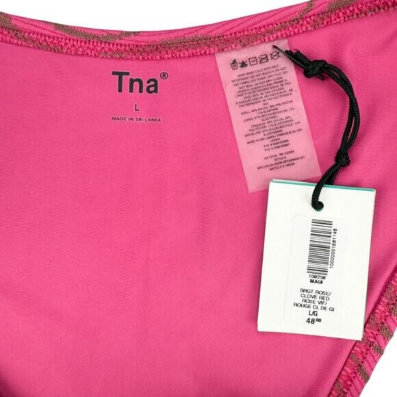 Aritzia Tna Mullholland High-Leg Bottom In Bright Rose Clove Red Size Large - Picture 4 of 7